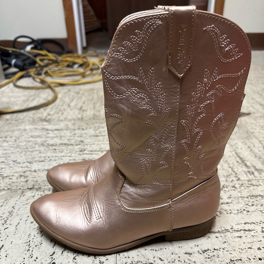 Rose Gold Cow Girl Boots